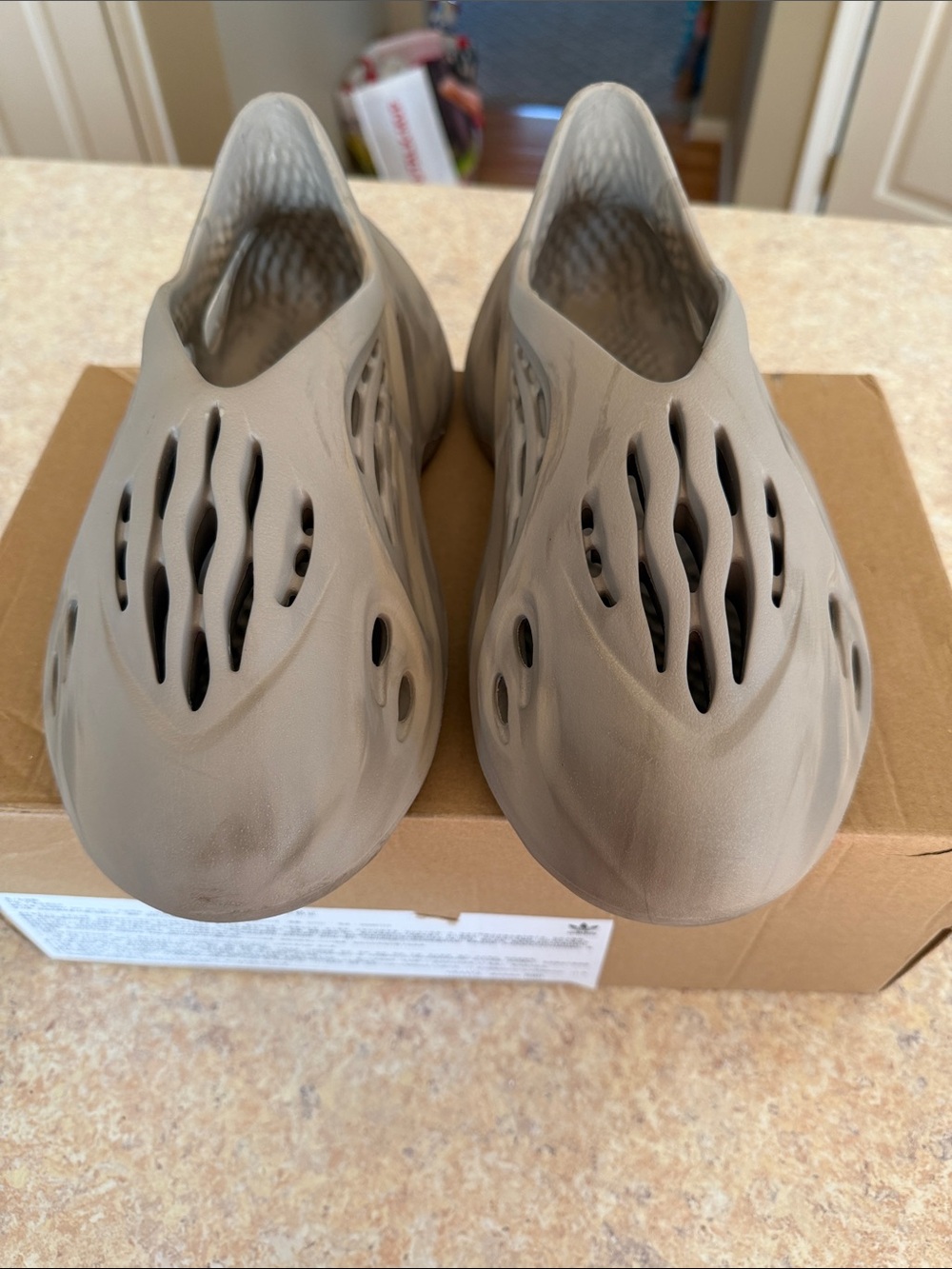 adidas Foam runner Slip-On Clogs in Taupe